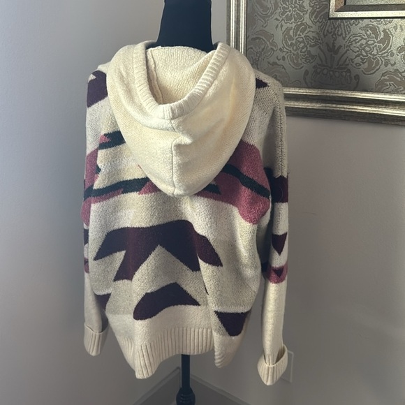 Lou & Grey Slopeside Hoodie sweater geo print chunky pullover Sz XL - Picture 5 of 9